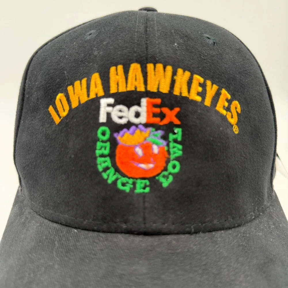 Iowa Hawkeyes FedEx Orange Bowl 2003 Hat Mens Black Cotton Adjustable Strapback